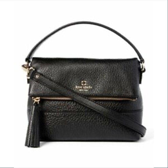 kate spade Handbags - 🟡 Kate Spade Black Mini Carmen Southport Avenue Leather Fold-Over Crossbody Bag